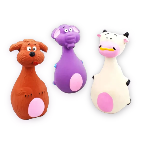 A brown squeaky bear latex toy for dogs and puppies