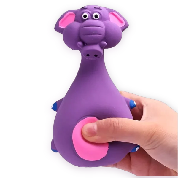 A violet squeaky, fun animal shaped pig latex toy for pets