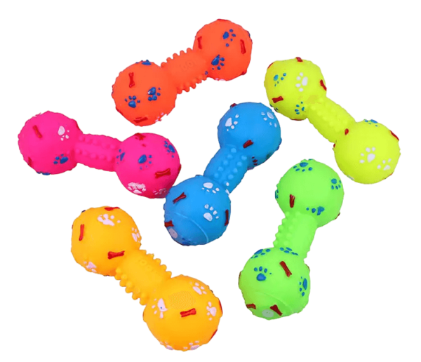Dumbbell Shape Chew Toys for Dog, Multicolored (16cm x 6cm x 6cm) - 2 Pcs - Image 3