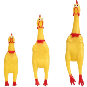 Squeaky Rubber Chicken Shaped Toy with Screaming Sound for Pet - Pack of 3