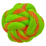 Knotted rope ball dog toy for dental health