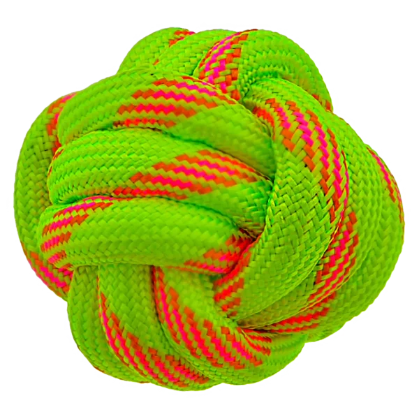 Knotted rope ball dog toy for dental health