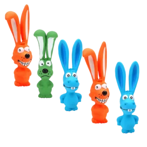 A colorful selection of Animal Shaped Squeaky Latex Dog Toys Long Ears