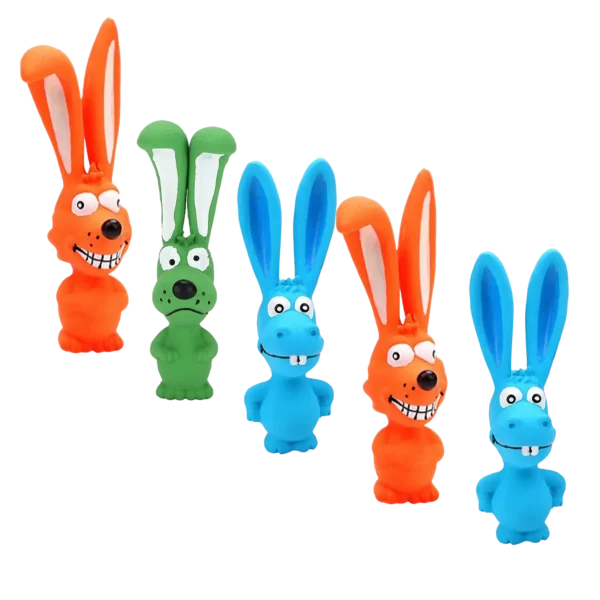 A colorful selection of Animal Shaped Squeaky Latex Dog Toys Long Ears